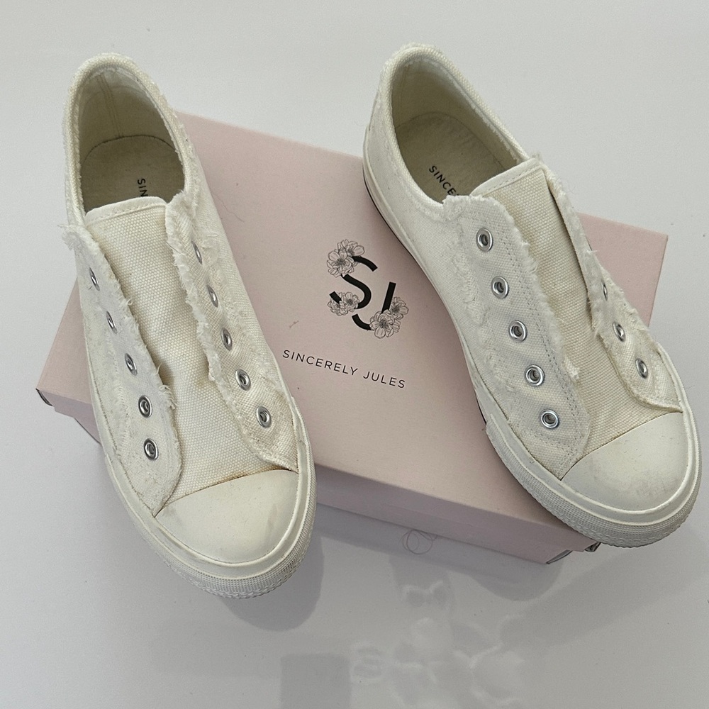 White slip on sneaker